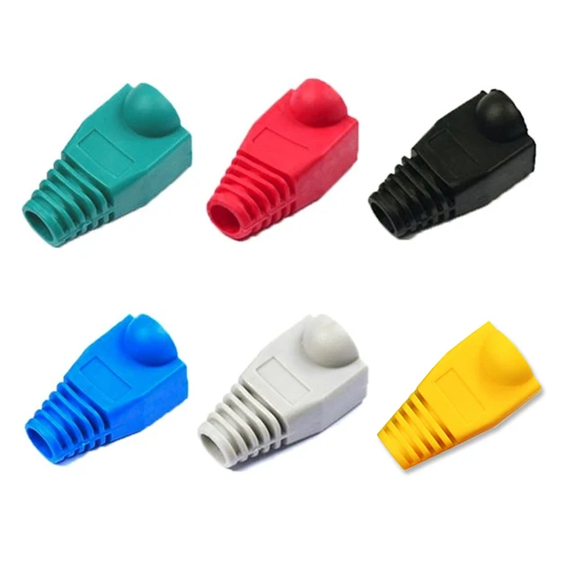 Крышка адаптера RJ-45 CAT6 CAT5e Разъем сетевого кабеля Ethernet Разъемы RJ45 Колпачки Cat 5 CAT6 Lan Защитный рукав Чехлы 3
