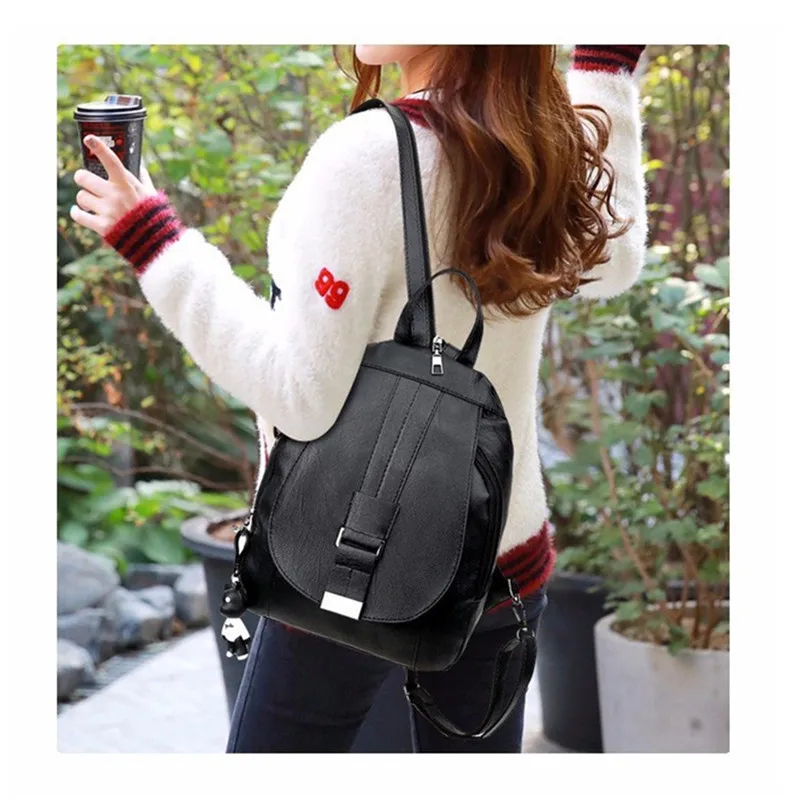 Женский черный красный рюкзак, женские кожаные рюкзаки, винтажная женская сумка на плечо, дорожная женская сумка, рюкзак, школьные сумки