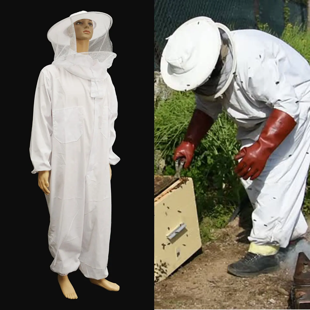 Защитное оборудование для пчеловодства, куртка, вуаль, профессиональный костюм для всего тела, шляпа, халат, набор инструментов для пчеловодства, платье, все оборудование для тела