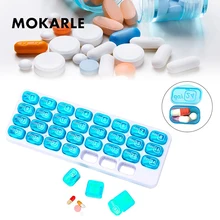 31 Lattices Pill Box Medicinal Plastic Container Weekly Pillbox 31 Days Tablet Divider Medical Container Pill Cases