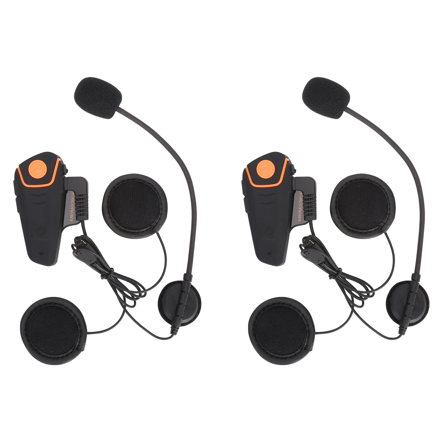 Беспроводная гарнитура Excelvan для мотоциклетного шлема 2 шт. Bluetooth Интерком 1000 м с FM