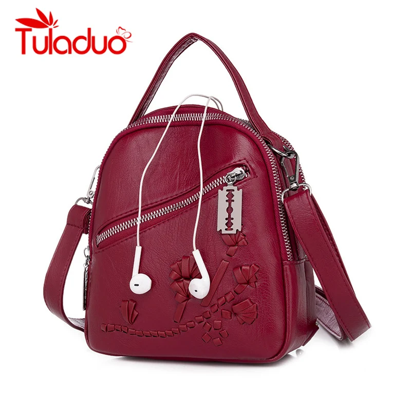 

2019 Brand Designer Fashion Women Backpack Mini Pu Leather Multi-Function Small Backpack Female Ladies Shoulder Bag Girl Purse