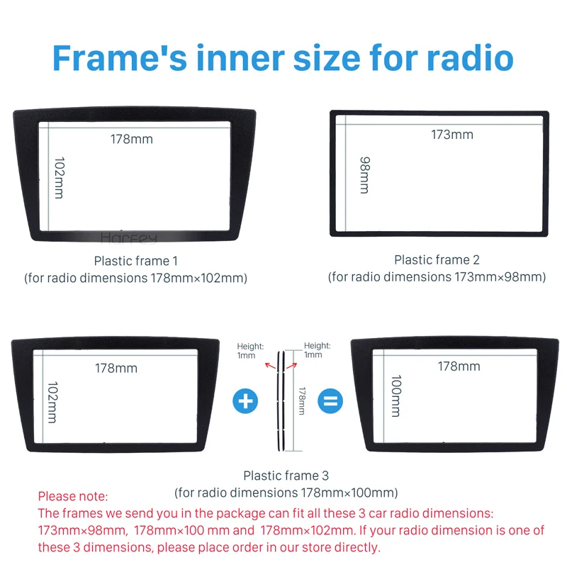 Harfey 2 Din автомагнитола установка фасции Для CHEVROLET/LADA/GRANTA крышка отделка панели установка комплекты рамки 173*98/178*100/178*102 мм