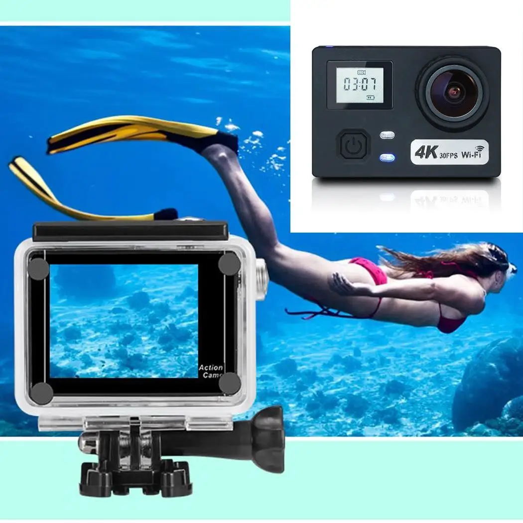 Экшн камера 4K WiFi подводный водонепроницаемый Повседневный JPG 24 M/20 M/16 M/12 M/8 M/5 M