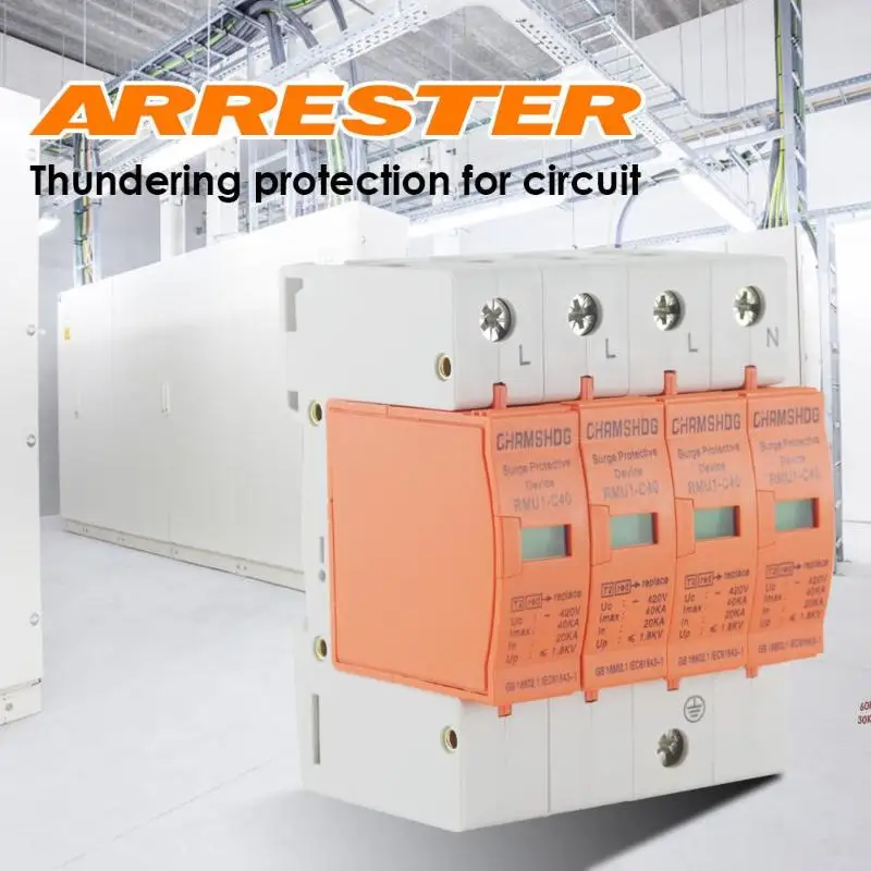 

4P Surge Protector Low-voltage Protective Arrester Device Circuit Breaker
