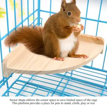 

Pet Platform Wooden Corner Platform Rack Rest Stand for Parrot Hamster Chinchillas Small Pet Cage Accessory Supplies