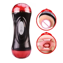 Sex Toys Male Masturbators Aircraft Cup Vagina Real Pussy Mouth Oral Masturbation Cup Blowjob Erotic Adult Sex Products For Men