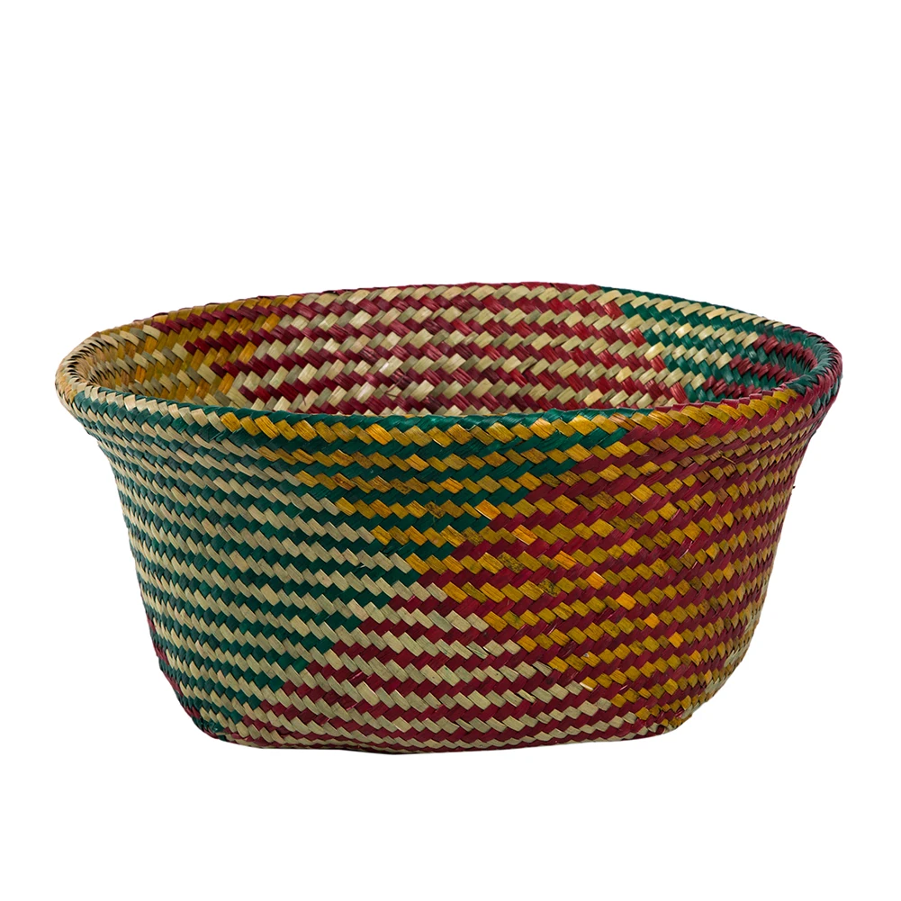 WHISM Seagrass Flower Pot Basket Foldable Straw Hanging Flowerpot Handmade Rattan Storage Laundry Basket Home Garden Planter