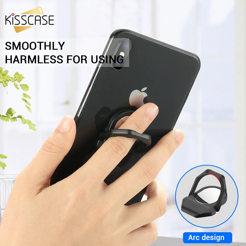 KISSCASE Universal Mirror Hard PC Ring Holder For iPhone 7 6 5 8 X Super Quality Desk Holder For Samsung S10 S9 Strong Sucking