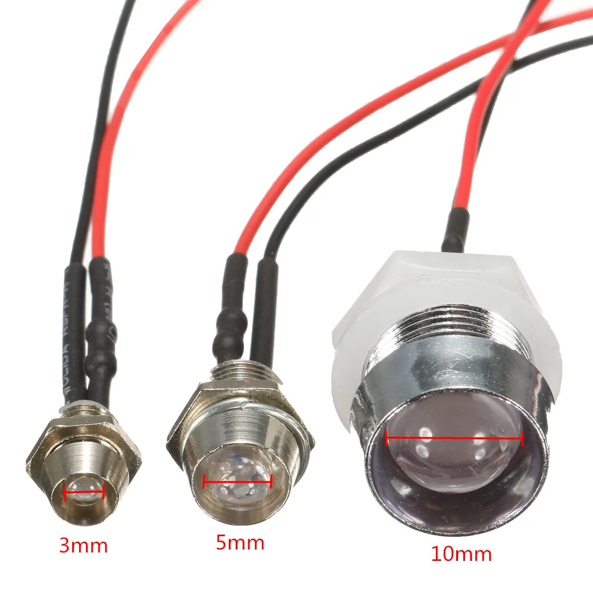 10 шт. 3/5/10 мм 12V предварительно смонтированный прозрачный СВЕТОДИОДНЫЙ лампы Яркость постоянного светодиодный лампы Кабель Предварительно смонтированные светодиоды лампы металлическими держателями