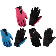Открытый Водонепроницаемый молния лыжные перчатки для Для мужчин и Для женщин зимние Сенсорный экран противоскольжения ветрозащитный теплый флисовый Пеший Туризм Ездовые перчатки