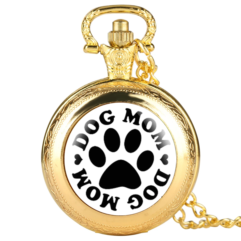 Карманные часы серии Love Dog Mom для женщин аналоговые кварцевые Подвесные с