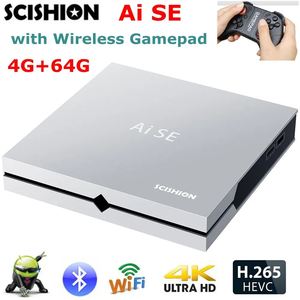 Scishion Ai SE игра ТВ коробка Интеллектуальный мультимедийный проигрыватель Android7.1 4