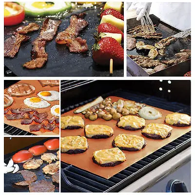 1/4/6PCS Outdoor Home Copper Grill Mat Bake Mats Kitchen Chef Meat BBQ Tools Hiking Camping BBQ Pads Tool