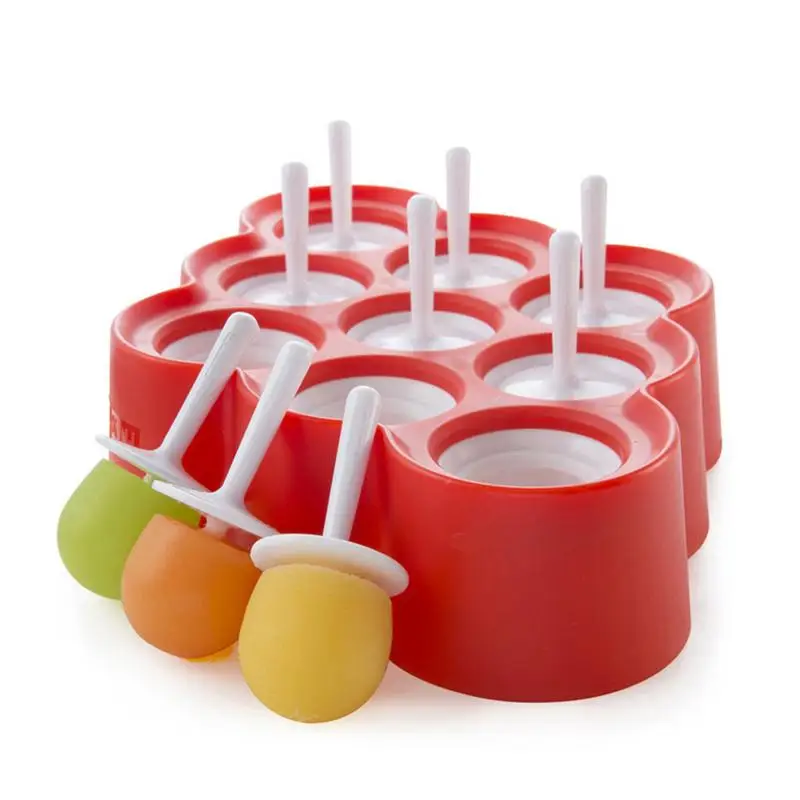Food Grade Silicone Ice Cream Molds 9 Popsicle Sticks Mould For Making