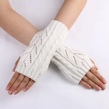 

Women Gloves Stylish Hand Warmer Winter Gloves For Women Arm Crochet Knitting Wool Mitten Warm Fingerless Gloves