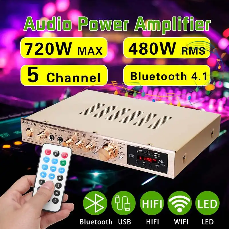 720 Вт 5 канальный домашний усилитель аудио цифровой Авто AV Hi Fi класс усилители