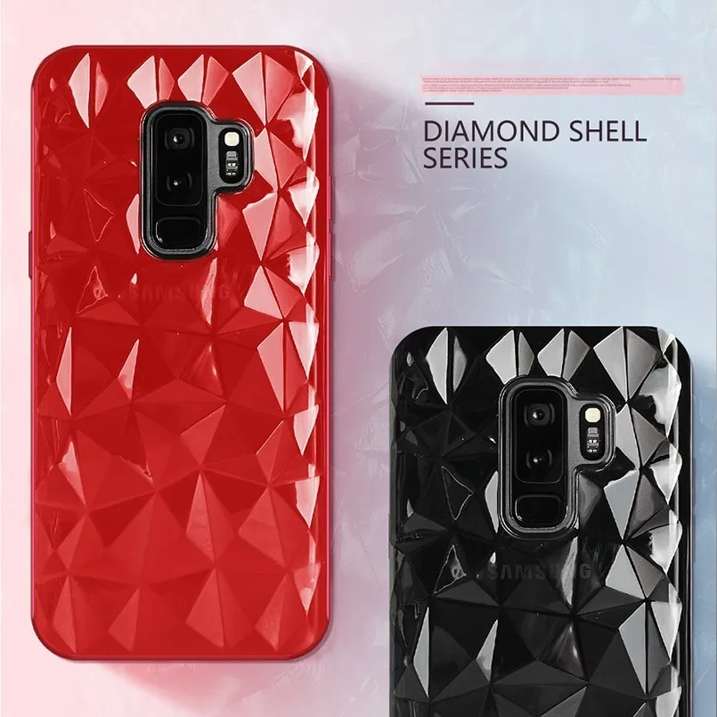 

Ultra Slim Transparent Case For Samsung Galaxy S9 Case Cover 3D Diamond Design For Samsung Galaxy A8 2018 Note 8 S7 Light Bumper