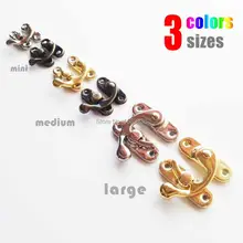 Coffre à bijoux boîte à vin en bois, coffret à bascule pour meubles sac à main en cuir, valise à loquet à crochet, 3 tailles disponibles