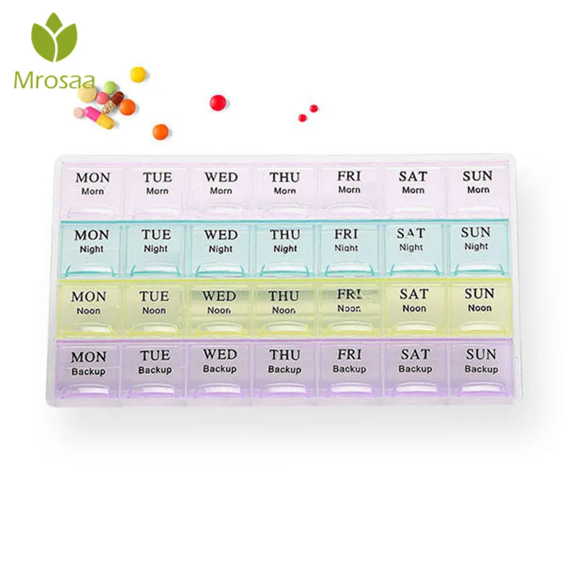 Ежемесячный 28 слотов мини-органайзер для таблеток Еженедельный медицинский контейнер Органайзер чехол для таблеток для путешествий