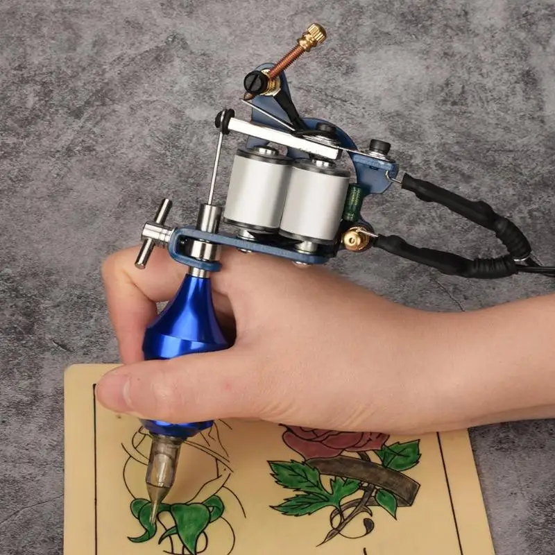 

Tattoo Machine Kit Coil Machine for Permanent Tattoo Makeup Needles Grips Accessories Tools