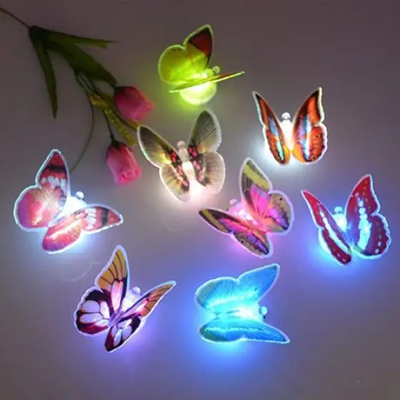 

Hoomall Night Lights 1 Pcs Cute Color Changing Butterfly Night Light Home Room Wall Decoration Back Drops for Party