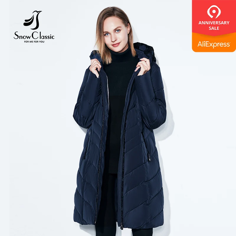 

SnowClassic Winter Jacket Women Thick Coats Big Size 6xl Female Warm Parka Thick Cotton Outwear lace Soft Long Jackets New Retro