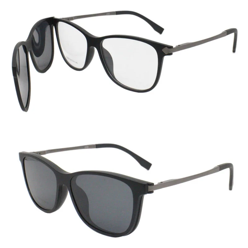 TR90 flexible metal temple prescription glasses 6209 with megnatic clip