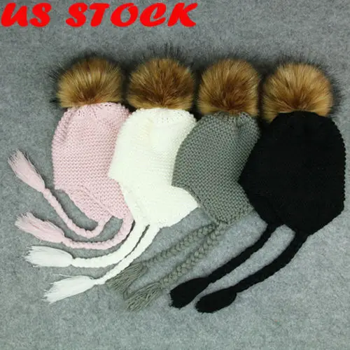 

Winter Hot Sale New Toddler Kids Girl&Boy Baby Infant Winter Warm Crochet Knit Hat Beanie Cap Kawaii Earmuffs Hat