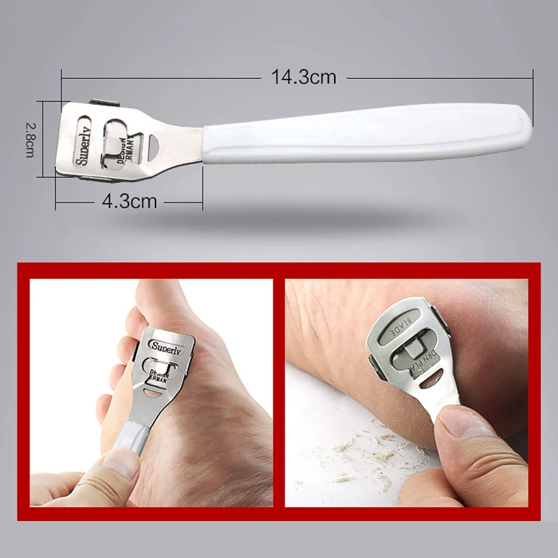

Stainless Steel Pedicure Machine Toe Shaver Feet Pedicure Knife Kit Foot Care Dead Hard Skin Cutter Razor With 10 Blades Tool
