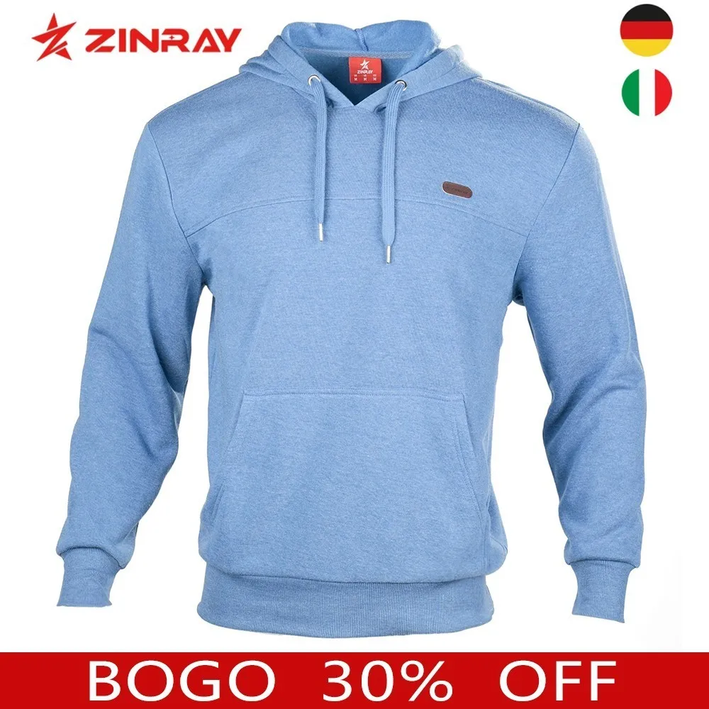 

ZINRAY Sport Pullover Hoodie Men Running Sweater Windproof Sports Clothing Slim Fitness Gym Training Autumn Winter Blue Jacket