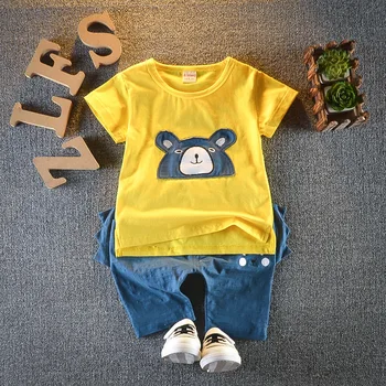

Summer Boys Girls Clothes Baby Fashion Cartoon T Shirt Shorts 2pcs/sets Infant Cotton Garment Kids Clothing Children Sport Suits