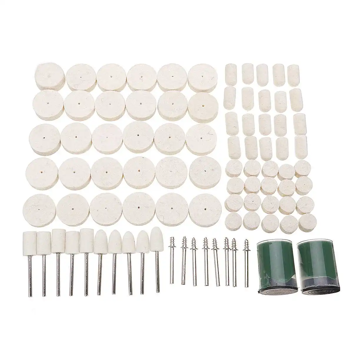 

Wool Felt 90PCS Buffing Polishing Waxing Pad Wheel Shank Set Conical Point Tools Grinding Abrasive Tools DIY Rotary Tools Kit