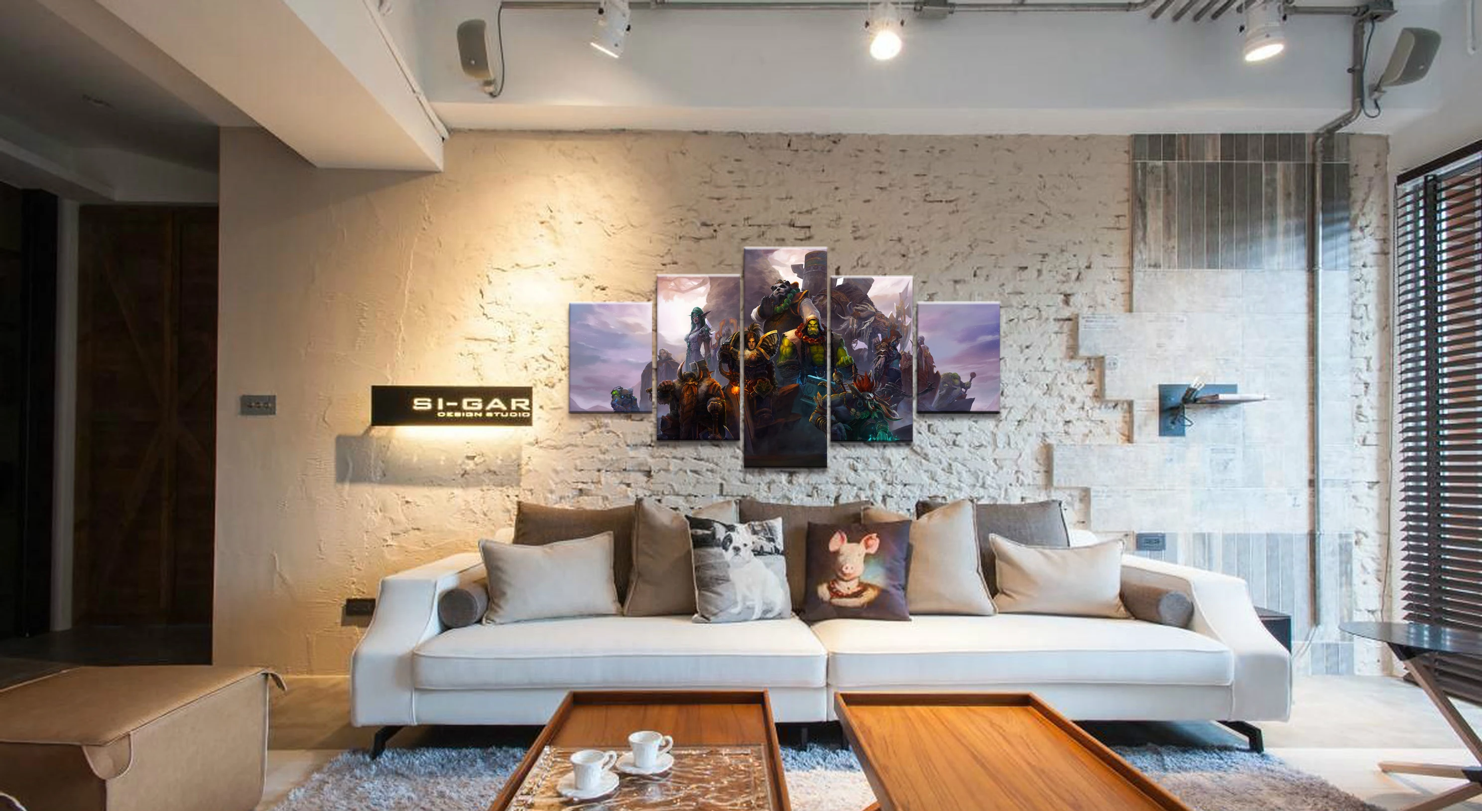  5 Piece Video Game WOW Warcraft DOTA 2 Painting Poster Decorative Mural Art Room Wall Decor Canvas 