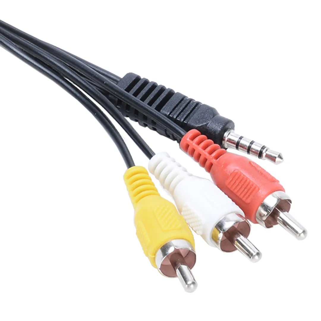 

1.2M 3.5mm Jack Plug Male to 3 RCA Adapter 3.5mm To RCA Male Audio Video AV Cable Wire Cord