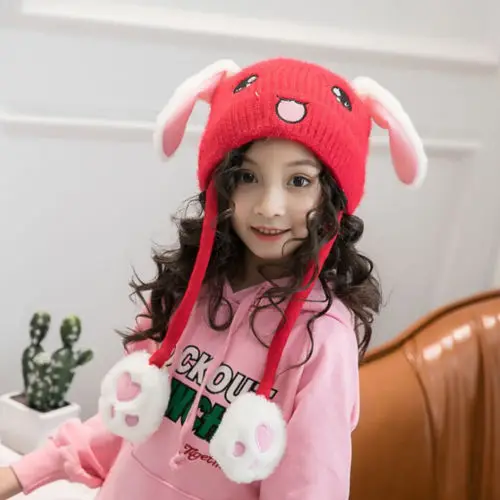 

Tik Tok DouYin Cute Plush Rabbit Pinching Bunny Ear Hat Can Move Airbag Cap Gift