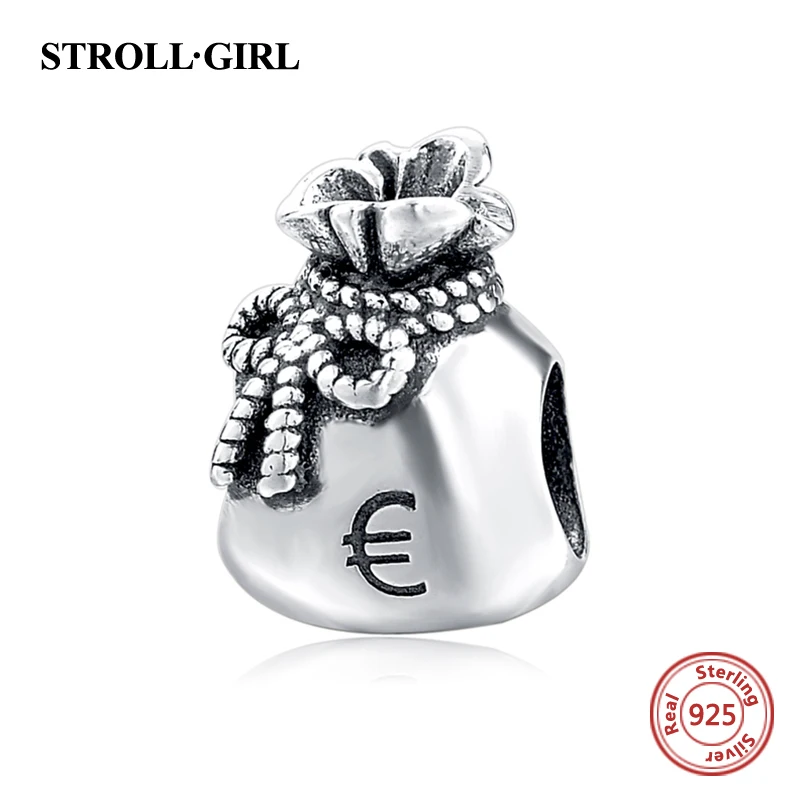 

925 Sterling Silver Euro Purse Charm Green CZ Fit Original Pandora Bracelet Necklace Authentic Same Jewelry 2017 New Year Gift