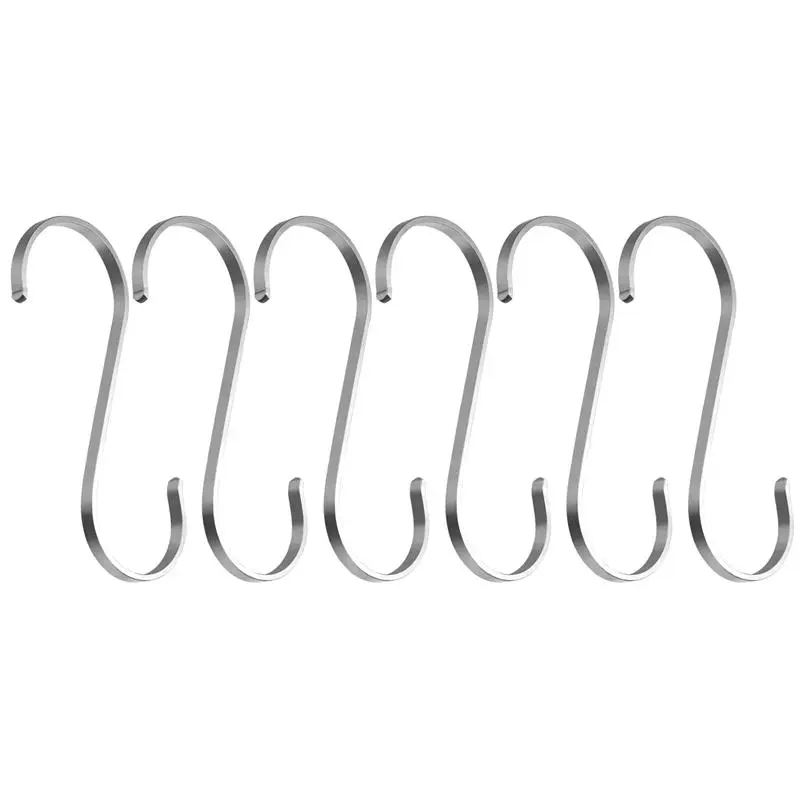 Buy 6pcs S Shape Metal Hooks Stainless Steel Flat