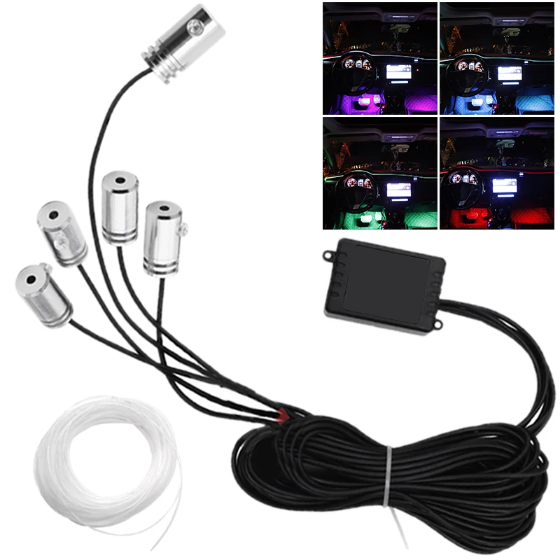 

5IN1 RGB LED Atmosphere Strip Neon Lamp Decoration Bluetooth Phone app Control Rope Tube Car Interior Lights Mayitr