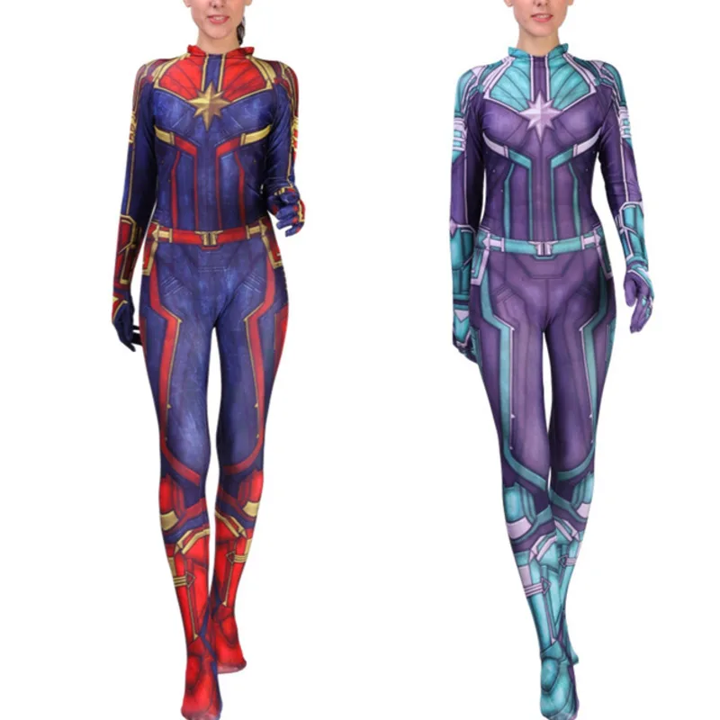 Костюм капитана Марвел для косплея Carol Danvers 2019 Супергерой MS на Хэллоуин