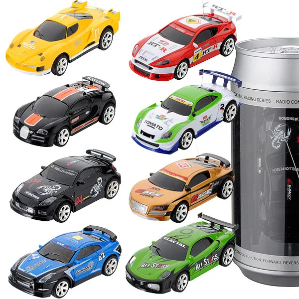 

8 Colors Coke Can Mini RC Car Vehicle Radio Remote Control Micro Racing Car 4 Frequencies For Kids Presents Gifts