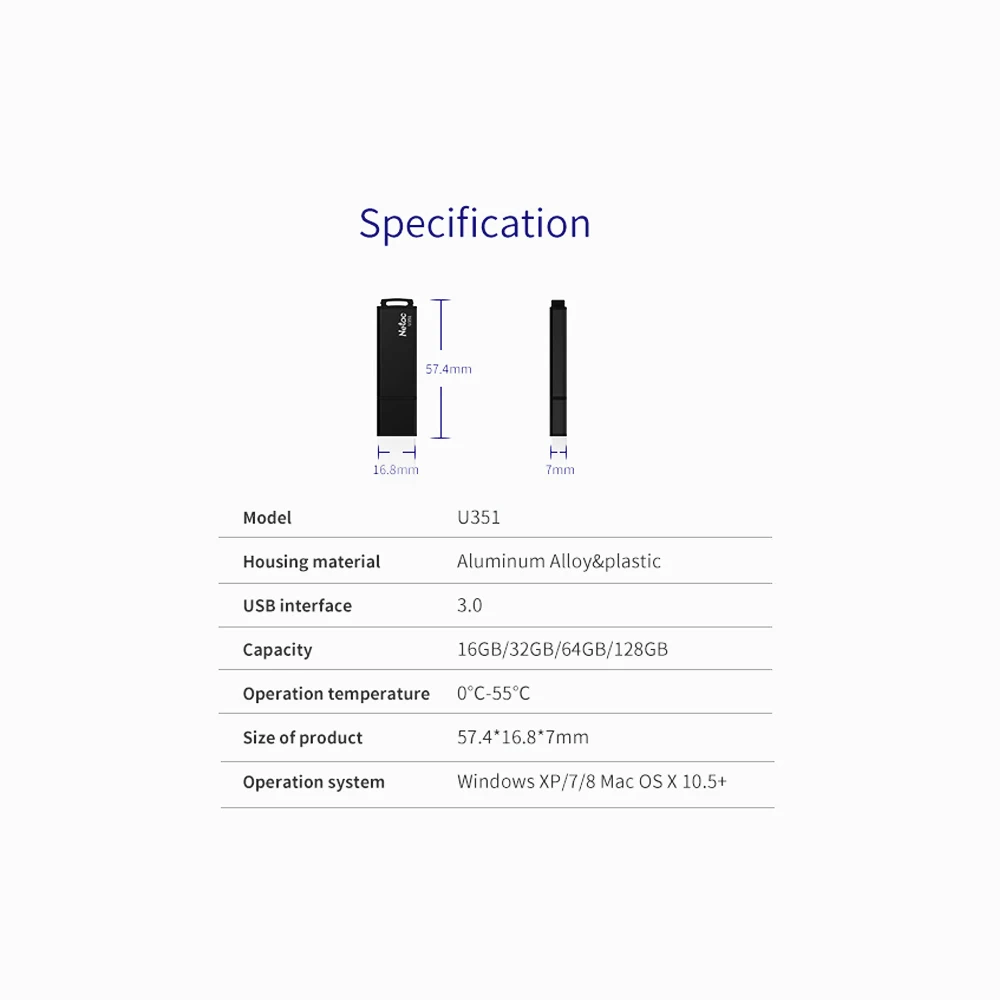 Флеш накопитель Netc U351 USB 3 0 16 ГБ|USB флэш-накопители| |