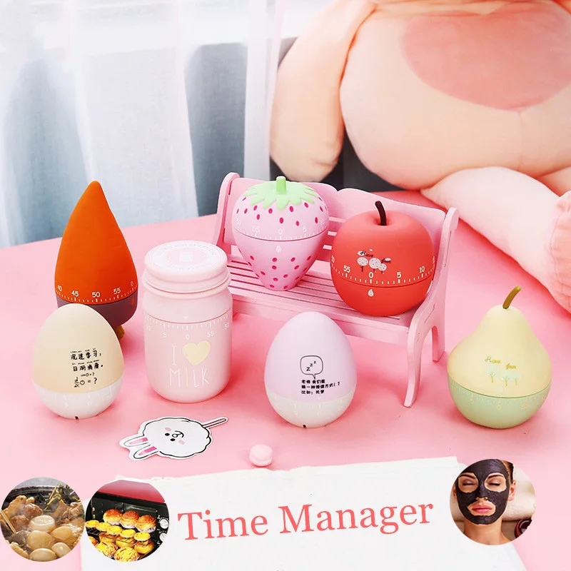 

Time Manager Student Fruit Vegetable Kitchen Timers Creative Mechanical Study Work Reminder School Office Kitchen Tools Supplies