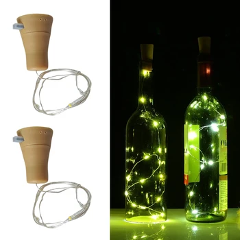 

New 6Pcs Party 10LED Solar Powered Wine Bottle Cork Shaped LED Copper Wire String Lights Christmas Fairy Light Party Decoration