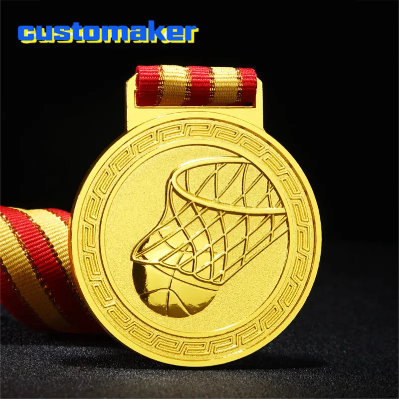 

10pcs Basketball Medals for Kids Gold Silver Bronze Medals Sports Award Party Favors Prize Medal with Neck Ribbon