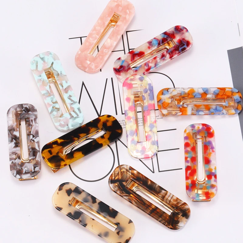 

Sale Acetic Acid Geometric Fashion Women Hair Clips Hairgrips Leopard Hairpins Rectangle Barrettes Girls Hair Accessories