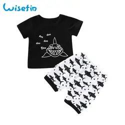 Wisefin/комплект одежды для новорожденных мальчиков, комплект летней детской одежды для мальчиков, Милый принт с животными, комплект одежды из