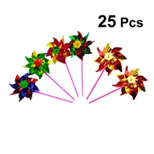 25 шт. маленький Beautiful красивый карнавал Красочные DIY пластиковая игрушка ветряной мельницы Pinwheel для ребенка студента