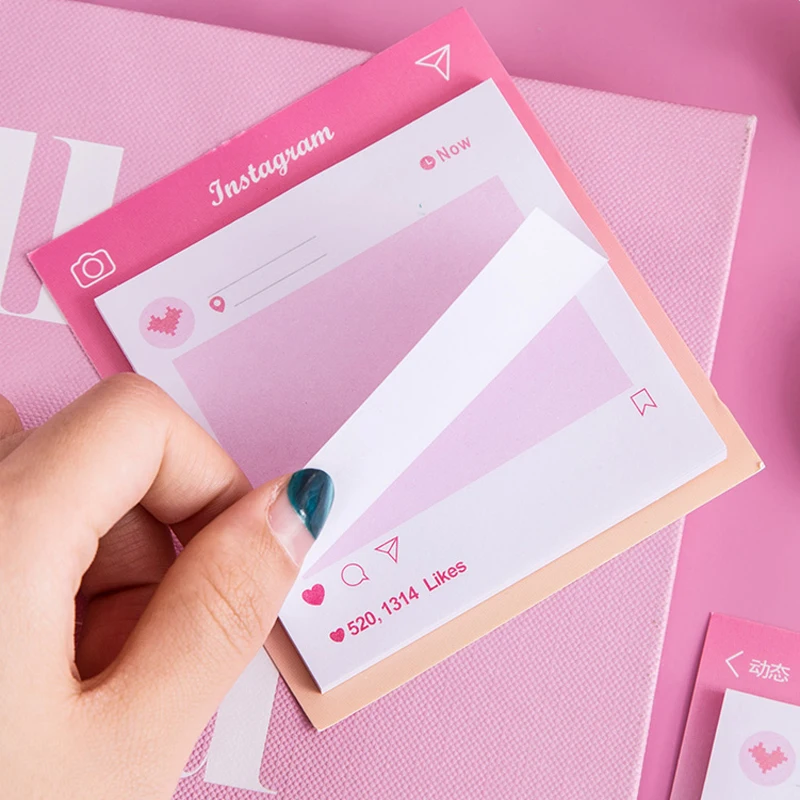 

30pcs Stationery Pink Sticky Notess Student Supply Sticker w33 Bookmarks School Creative Chancery Self-Adhesive Notepad