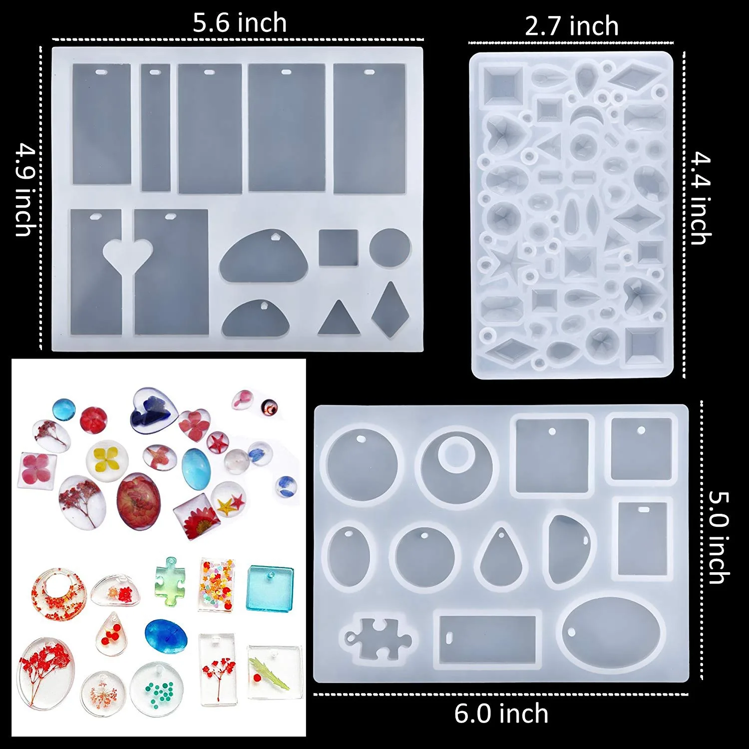  83 Pieces Silicone Casting Molds And Tools Set With A Black Storage Bag For Diy Jewelry Craft Makin - 32989537317